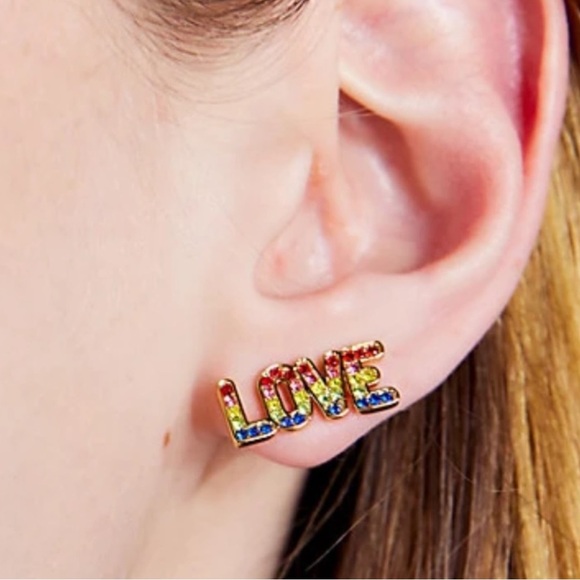 Kate spade ( sale price ) mismanaged love ❤️ stud earrings - Picture 2 of 10